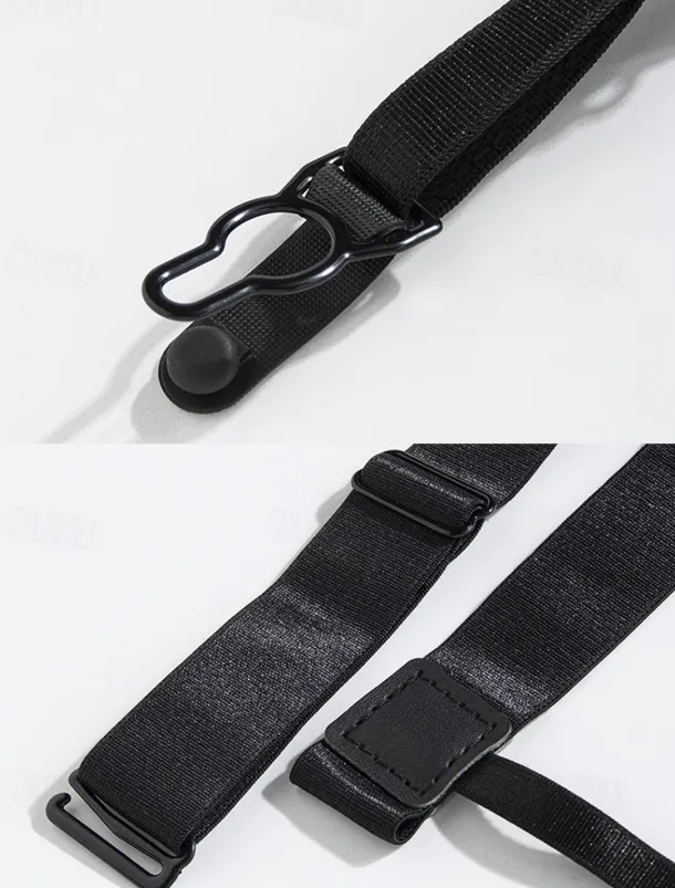 Men's Adjustable Shirt Stays with Non-Slip Clips, Elastic Garter Style Shirt Holder for Business, Formal Wear, and Daily Use