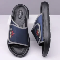 Men's Adjustable Slide Sandals - Comfortable Non-Slip Lightweight Casual Slippers for Indoor and Outdoor Use