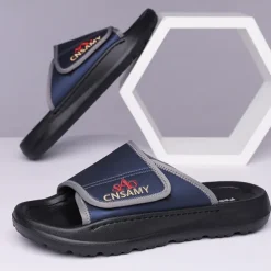 Men's Adjustable Slide Sandals - Comfortable Non-Slip Lightweight Casual Slippers for Indoor and Outdoor Use