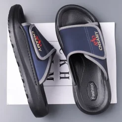 Men's Adjustable Slide Sandals - Comfortable Non-Slip Lightweight Casual Slippers for Indoor and Outdoor Use