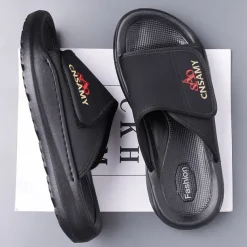 Men's Adjustable Slide Sandals - Comfortable Non-Slip Lightweight Casual Slippers for Indoor and Outdoor Use