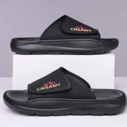 Men's Adjustable Slide Sandals - Comfortable Non-Slip Lightweight Casual Slippers for Indoor and Outdoor Use