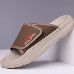 Men's Adjustable Slide Sandals - Comfortable Non-Slip Lightweight Casual Slippers for Indoor and Outdoor Use