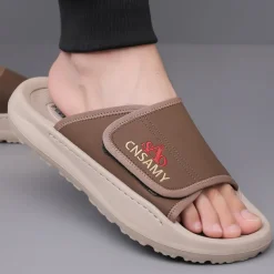 Men's Adjustable Slide Sandals - Comfortable Non-Slip Lightweight Casual Slippers for Indoor and Outdoor Use