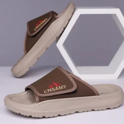 Men's Adjustable Slide Sandals - Comfortable Non-Slip Lightweight Casual Slippers for Indoor and Outdoor Use