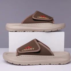 Men's Adjustable Slide Sandals - Comfortable Non-Slip Lightweight Casual Slippers for Indoor and Outdoor Use