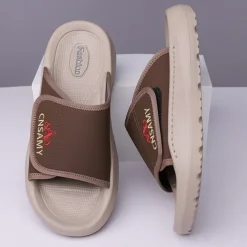 Men's Adjustable Slide Sandals - Comfortable Non-Slip Lightweight Casual Slippers for Indoor and Outdoor Use