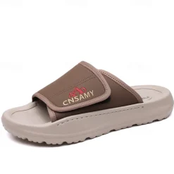 Men's Adjustable Slide Sandals - Comfortable Non-Slip Lightweight Casual Slippers for Indoor and Outdoor Use