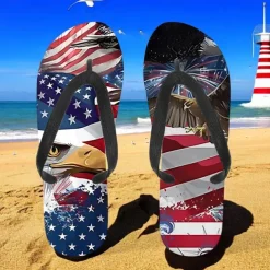 Men's American Flag Flip-Flops – Patriotic Stars & Stripes Sandals for Summer, Independence Day & Beachwear