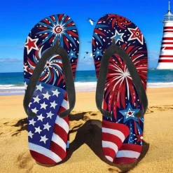 Men's American Flag Flip-Flops – Patriotic Stars & Stripes Sandals for Summer, Independence Day & Beachwear