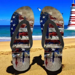 Men's American Flag Flip-Flops – Patriotic Stars & Stripes Sandals for Summer, Independence Day & Beachwear
