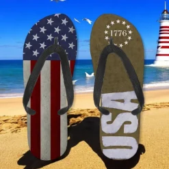 Men's American Flag Flip-Flops – Patriotic Stars & Stripes Sandals for Summer, Independence Day & Beachwear