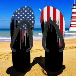 Men's American Flag Flip-Flops – Patriotic Stars & Stripes Sandals for Summer, Independence Day & Beachwear