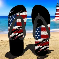 Men's American Flag Flip-Flops – Patriotic Stars & Stripes Sandals for Summer, Independence Day & Beachwear