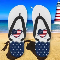 Men's American Flag Flip-Flops – Patriotic Stars & Stripes Sandals for Summer, Independence Day & Beachwear