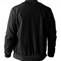 Men's American US Flag Cross Bomber Jacket Coat Casual Sports Outdoor Daily Wear Side Pockets Zip Front Graphic Fall Winter Standing Collar Long Sleeve Black Red Army Green