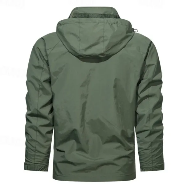 Men's American US Flag Jacket Raincoat Shell Jacket Waterproof Rain Waterproof Lightweight Casual Sports Outdoor Camping & Hiking Embroidered Side Pockets Zip Front Fall Winter Hooded Long Sleeve
