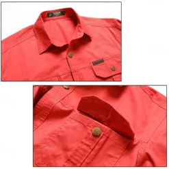 Men's American US Flag Patriotic Work Shirt Western Shirt Cargo Shirt Long Sleeve Casual Tactical Sports & Outdoor Going out Winter Spring & Fall Turndown Print Black Army Green Blue