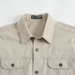 Men's American US Flag Work Shirt Western Shirt Cargo Shirt Long Sleeve Casual Tactical Sports Outdoor WorkWear Spring Fall Turndown Front Two Pockets Button Up Shirts Black Army Green Red Blue Orange