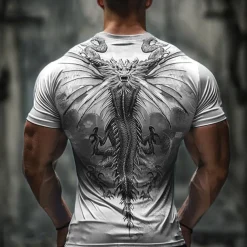 Men's Animal Dragon T shirt Short Sleeve T shirt 3D Print Crew Neck Shirt Designer Casual Subculture Sports Outdoor Holiday Going out Light Grey Spring & Summer Clothing Apparel S M L XL 2XL 3XL