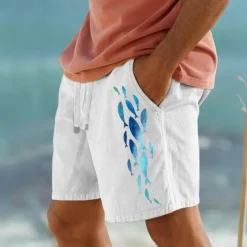 Men's Animal Fish Shorts Summer Shorts Beach Shorts Mid Waist Hawaiian Casual Outdoor Holiday Going out Drawstring Elastic Waist Print Designer Clothing Apparel