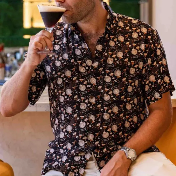 Men's Animal Leopard Shirt Summer Hawaiian Shirt Aloha Shirt Short Sleeves Shirt Turndown Tropical Fashion Hawaiian Outdoor Street Hawaiian Black Brown Green S M L