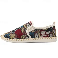 Men's Animal Print Canvas Espadrille Slip-On Shoes with Jute Rope Sole – Comfortable Casual Summer Footwear