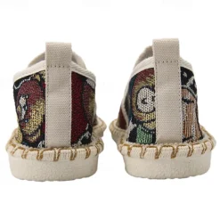 Men's Animal Print Canvas Espadrille Slip-On Shoes with Jute Rope Sole – Comfortable Casual Summer Footwear