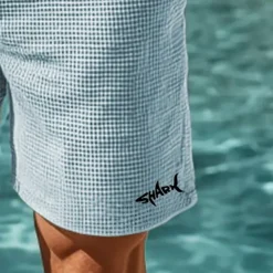 Men's Animal Shark Sea Creatures Waffle Shorts Sweat Shorts Casual Shorts Mid Waist Fashion Casual Vacation Jogging Workout Elastic Drawstring Waist Shorts with Pockets Designer Clothing Apparel