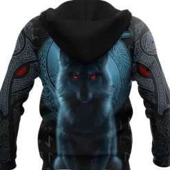 Men's Animal Wolf Graphic Prints Viking Hoodie Hoodies Sweatshirt Streetwear Designer Long Sleeve Hooded Daily Sports Blue Print Spring & Fall Designer