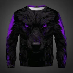 Men's Animal Wolf Sweatshirts Sweatshirt Pullover Long Sleeve Sweatshirt Crew Neck 3D Subculture 3D Print Vacation Holiday Going out 3D Print Spring & Fall