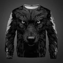 Men's Animal Wolf Sweatshirts Sweatshirt Pullover Long Sleeve Sweatshirt Crew Neck 3D Subculture 3D Print Vacation Holiday Going out 3D Print Spring & Fall