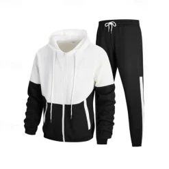 Men's Athletic Pants Active Pants Sweatpants Set Pocket Drawstring Elastic Waist Color Block Comfort Sports Outdoor Daily Fashion Casual Black Wine Micro-elastic