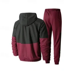 Men's Athletic Pants Active Pants Sweatpants Set Pocket Drawstring Elastic Waist Color Block Comfort Sports Outdoor Daily Fashion Casual Black Wine Micro-elastic
