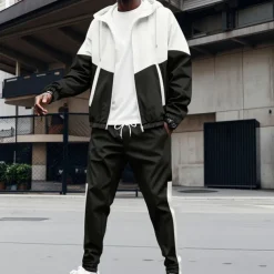 Men's Athletic Pants Active Pants Sweatpants Set Pocket Drawstring Elastic Waist Color Block Comfort Sports Outdoor Daily Fashion Casual Black Wine Micro-elastic