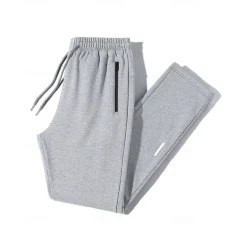 Men's Athletic Pants Jogging Pants Training Pants Pocket Elastic Waist Plain Comfort Sports Outdoor Sports Black Light Grey Micro-elastic