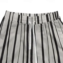 Men's Athletic Pants Sweatpants Trousers Pocket Drawstring Elastic Waist Striped Comfort Sports Outdoor Daily Fashion Casual Black-White Black Micro-elastic