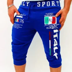 Men's Athletic Pants Sweatpants Capri Pants Drawstring Print Letter Sports Outdoor Weekend Streetwear Stylish Black White Micro-elastic