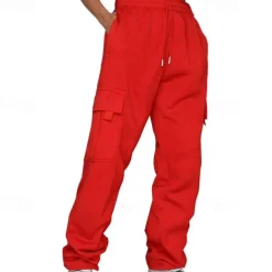 Men's Athletic Pants Sweatpants Trousers Pocket Drawstring Elastic Waist Plain Comfort Sports Outdoor Daily Fashion Casual Black Yellow Micro-elastic