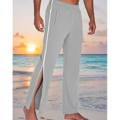 Men's Athletic Pants Sweatpants Tear Away Pants Trousers Straight Leg Sweatpants Zipper Pocket Elastic Waist Plain Comfort Sports Outdoor Daily Fashion Casual Black Blue Micro-elastic