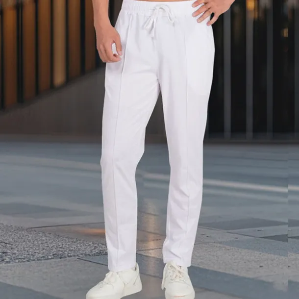 Men's Athletic Pants Sweatpants Joggers Trousers Sports Pants Pocket Drawstring Elastic Waist Plain Comfort Sports Outdoor Daily Fashion Casual Black White Micro-elastic