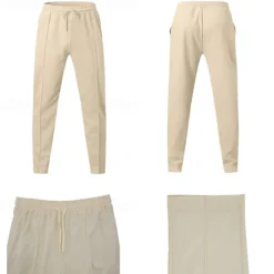 Men's Athletic Pants Sweatpants Joggers Trousers Sports Pants Pocket Drawstring Elastic Waist Plain Comfort Sports Outdoor Daily Fashion Casual Black White Micro-elastic