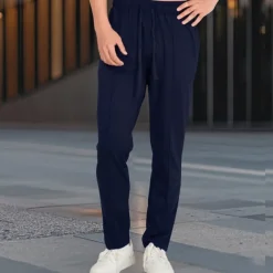 Men's Athletic Pants Sweatpants Joggers Trousers Sports Pants Pocket Drawstring Elastic Waist Plain Comfort Sports Outdoor Daily Fashion Casual Black White Micro-elastic