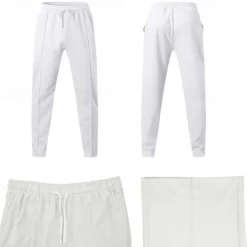 Men's Athletic Pants Sweatpants Joggers Trousers Sports Pants Pocket Drawstring Elastic Waist Plain Comfort Sports Outdoor Daily Fashion Casual Black White Micro-elastic