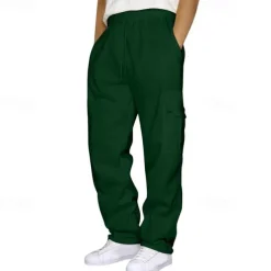 Men's Athletic Pants Sweatpants Trousers Pocket Drawstring Elastic Waist Plain Comfort Sports Outdoor Daily Fashion Casual Light Khaki Black Micro-elastic