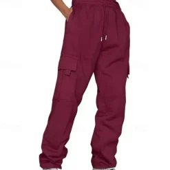 Men's Athletic Pants Sweatpants Trousers Pocket Drawstring Elastic Waist Plain Comfort Sports Outdoor Daily Fashion Casual Light Khaki Black Micro-elastic