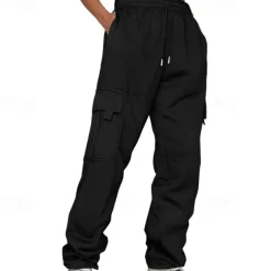 Men's Athletic Pants Sweatpants Trousers Pocket Drawstring Elastic Waist Plain Comfort Sports Outdoor Daily Fashion Casual Light Khaki Black Micro-elastic