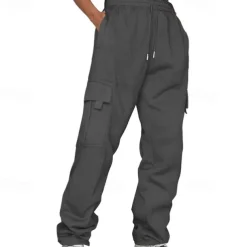 Men's Athletic Pants Sweatpants Trousers Pocket Drawstring Elastic Waist Plain Comfort Sports Outdoor Daily Fashion Casual Light Khaki Black Micro-elastic