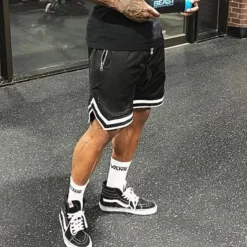 Men's Athletic Shorts Basketball Shorts Running Shorts Gym Shorts Sports Going out Weekend Breathable Quick Dry Running Casual Pocket Drawstring Elastic Waist Plain Knee Length Gymnatics Activewear