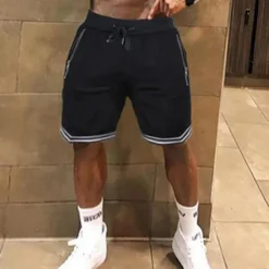 Men's Athletic Shorts Basketball Shorts Running Shorts Gym Shorts Sports Going out Weekend Breathable Quick Dry Running Casual Pocket Drawstring Elastic Waist Plain Knee Length Gymnatics Activewear